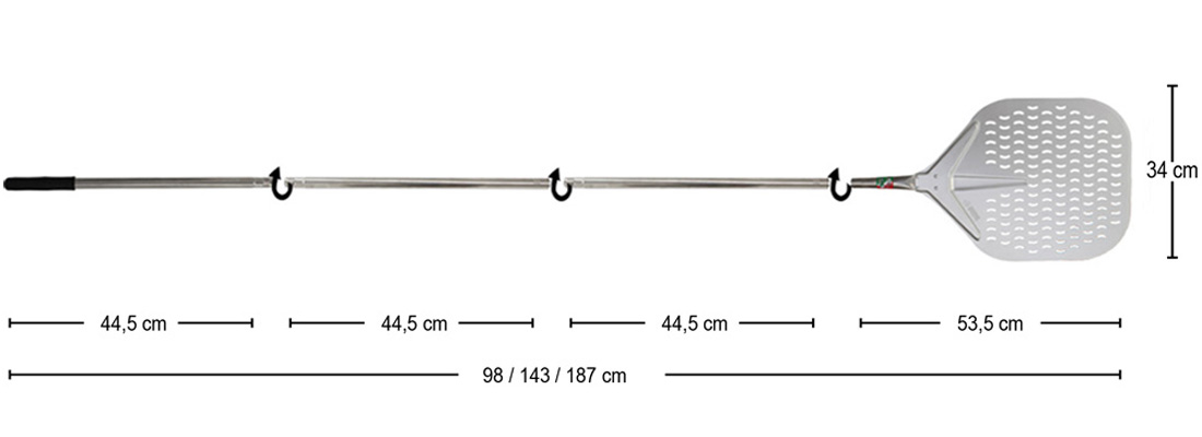rectangular pizza peel removable handle
